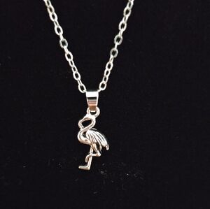 Elegant Silver Flamingo Pendant Necklace